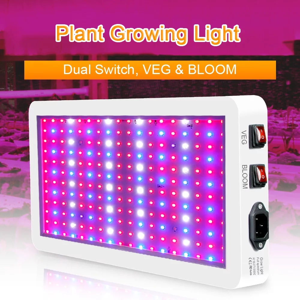 - Veg/Bloom 312 with Growing 2000W Seedlings, Plant Grow Flowers, IP65 Full Spectrum for Indoor Ideal Light Greenhouse Switch, Lamp LED with Waterproof, LEDs