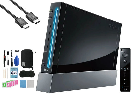 (Refurbished: + Kit Cleaning Cable Black New) Console Like Wii HDMI Nintendo BOLT AXTION Bundle Gaming Pre-Owned