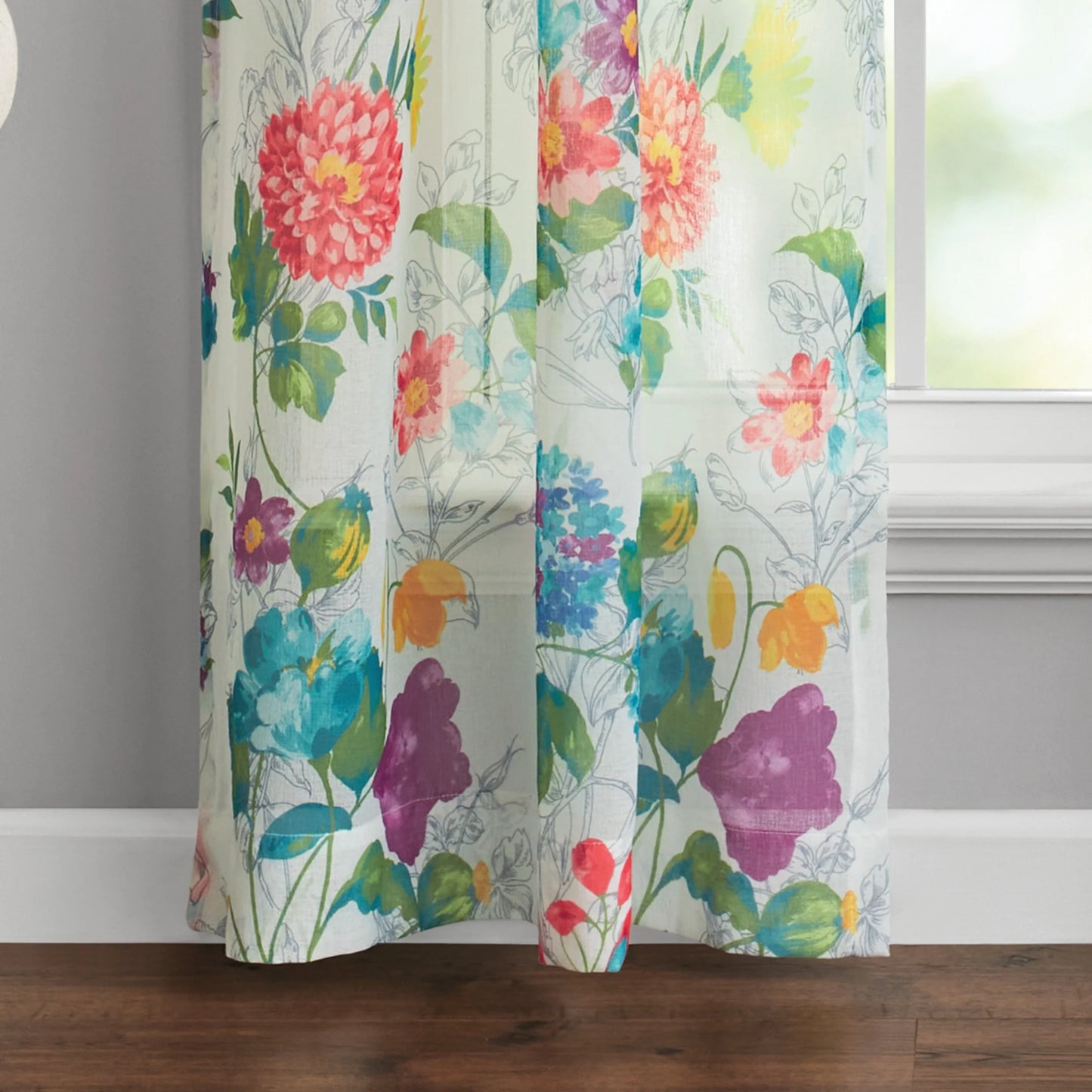 2 Pioneer 40x84, The Woman Polyester RodPocket Floral, Panel, Bouquet Pack Blooming Curtain Multi,