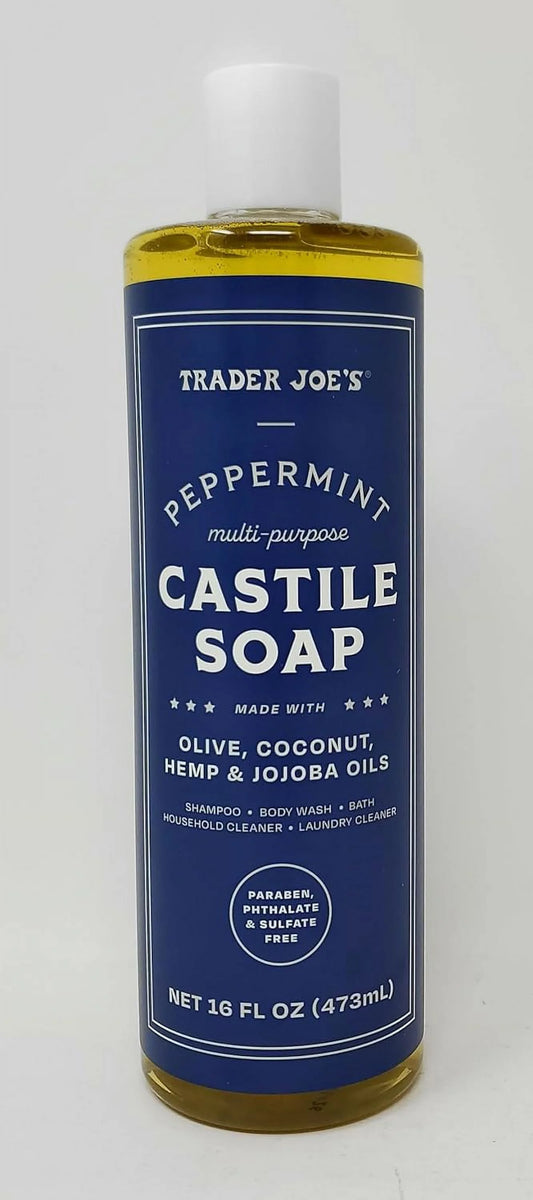 1) Olive, (Pack Peppermint Castile Made Joe's 16 With Trader of Oils oz/434 and ml Coconut, Multi-Purpose fl Hemp, Jojoba Soap