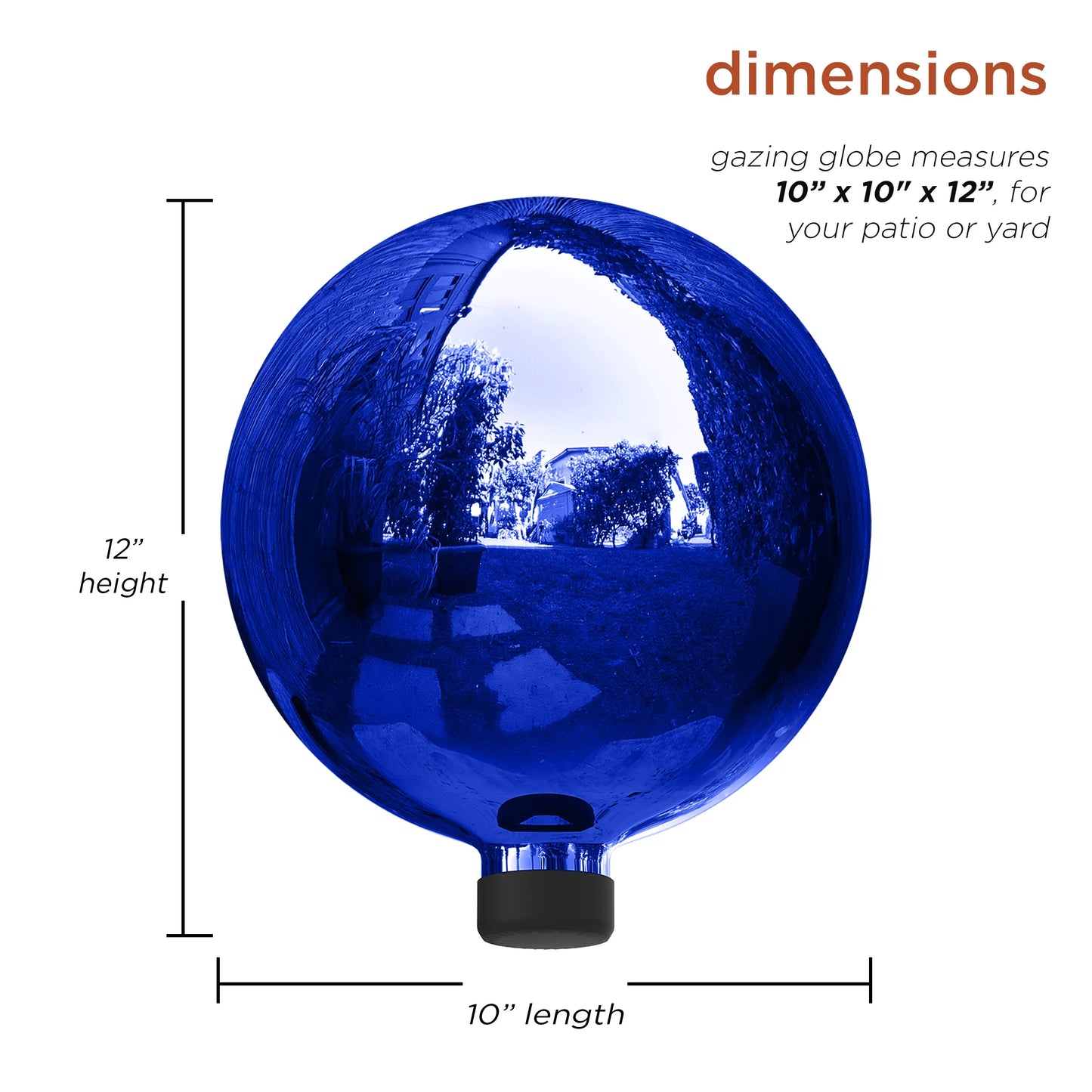 10" Reflective Alpine Globe, Blue Corporation Gazing Glass