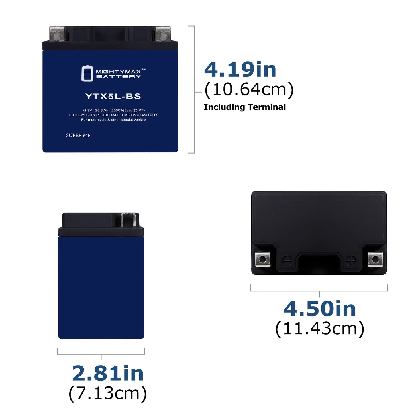 10 with Cannondale - Battery 00-01 Pack Lithium Compatible Replacement XC400 YTX5L-BS Motorcycle