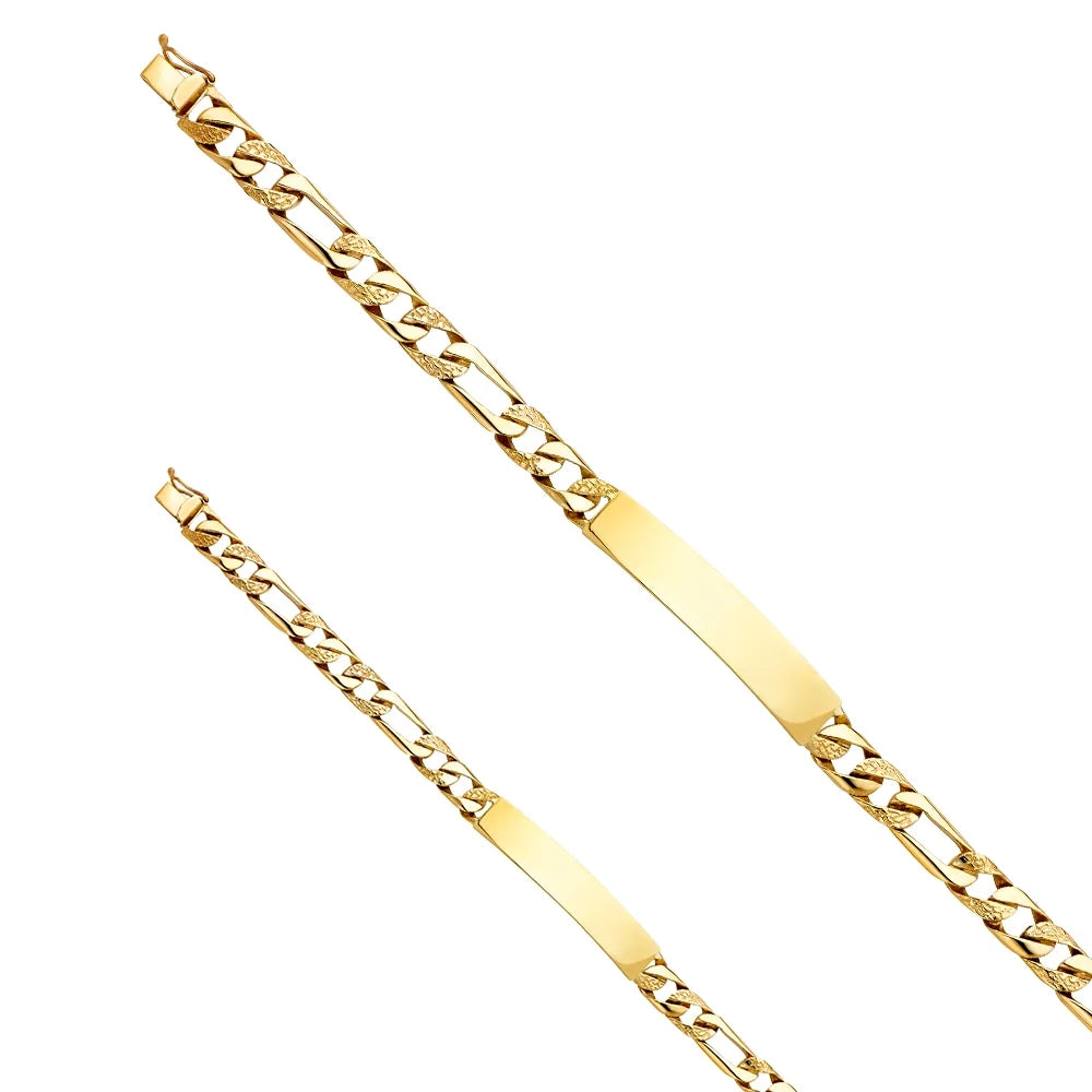 - Bracelet Chain for 16.4 ID 8" Link Men Bracelets 14KY | | and Elegant Yellow | 14k Figaro Gold Weight Nugget Gold for Jewelry Gift Men’s Women