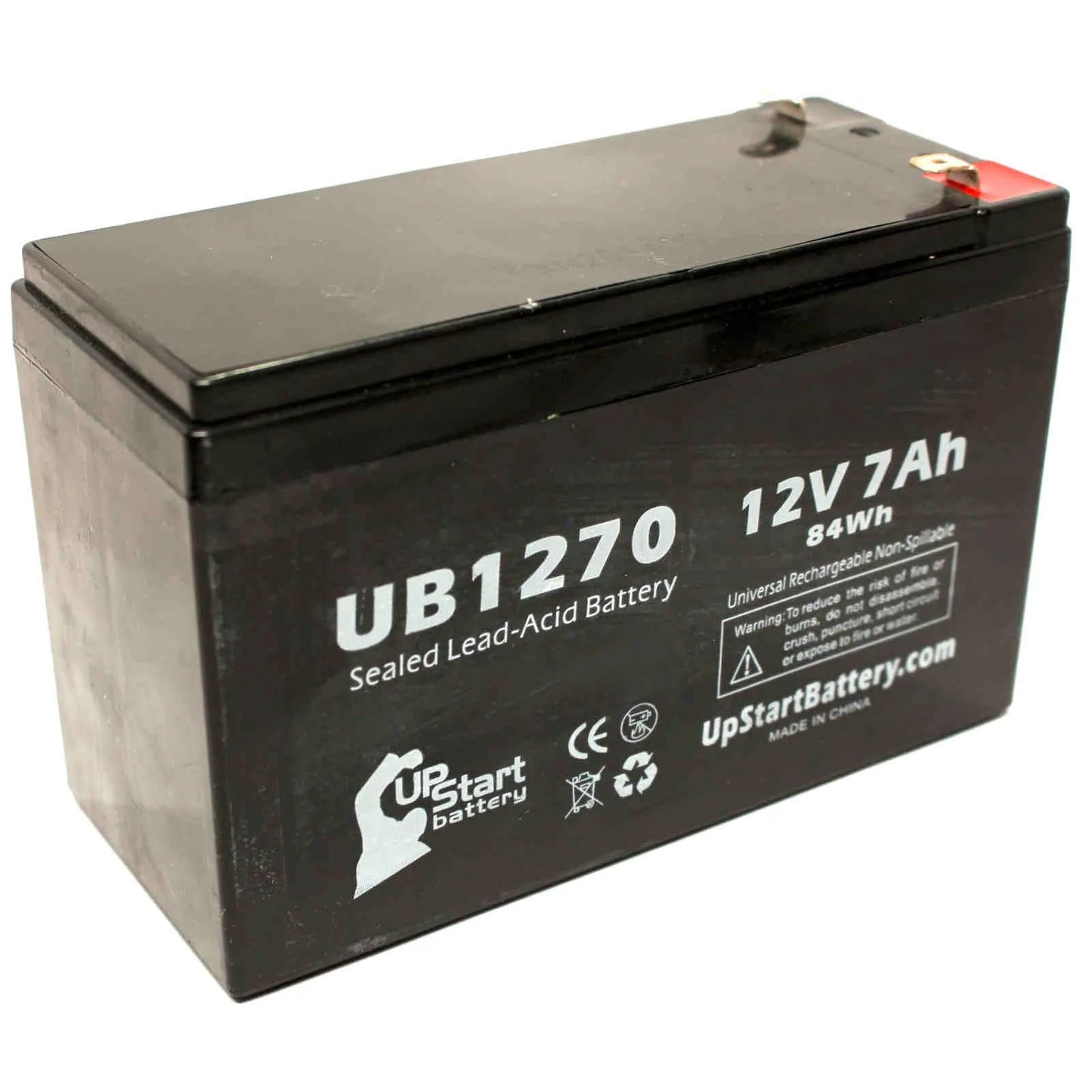 - Battery UB1270 Sealed 2x Replacement Acid Terminal F1 Battery AGM, to Universal Upsonic SLA) - Adapters (12V, F2 F1 Includes Terminal, Compatible Pack PCM140VR 7000mAh, Lead 4 7Ah, -