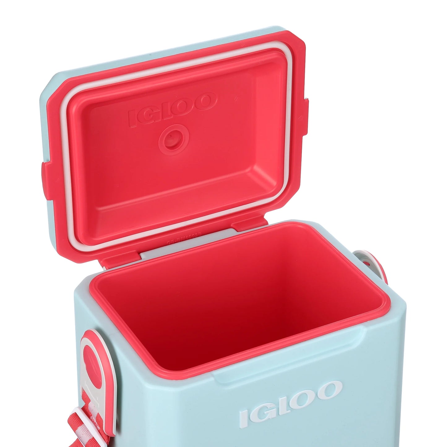 11 Blue Hard and Igloo Qt Cooler, Tag-a-Long Aqua Red Sided