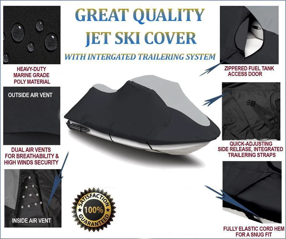 1996-2001 2003 / SKI Kawasaki Compatible 2002 1100 600D for 2 HEAVY-DUTY JET JH1100 SUPER PWC Cover ZXi Seater