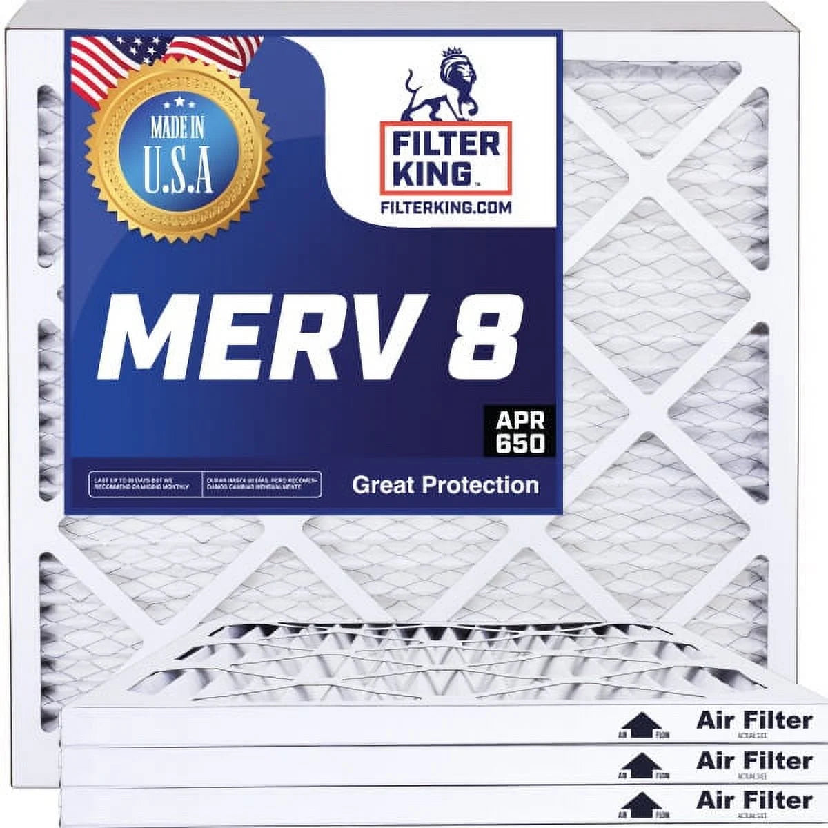 .75" 4-PACK 8 Furnace King USA | Air | Filter | 65.5 Size: MADE A/C HVAC x Actual | x MERV 12 IN Pleated 12x65.5x1 Filters Filter