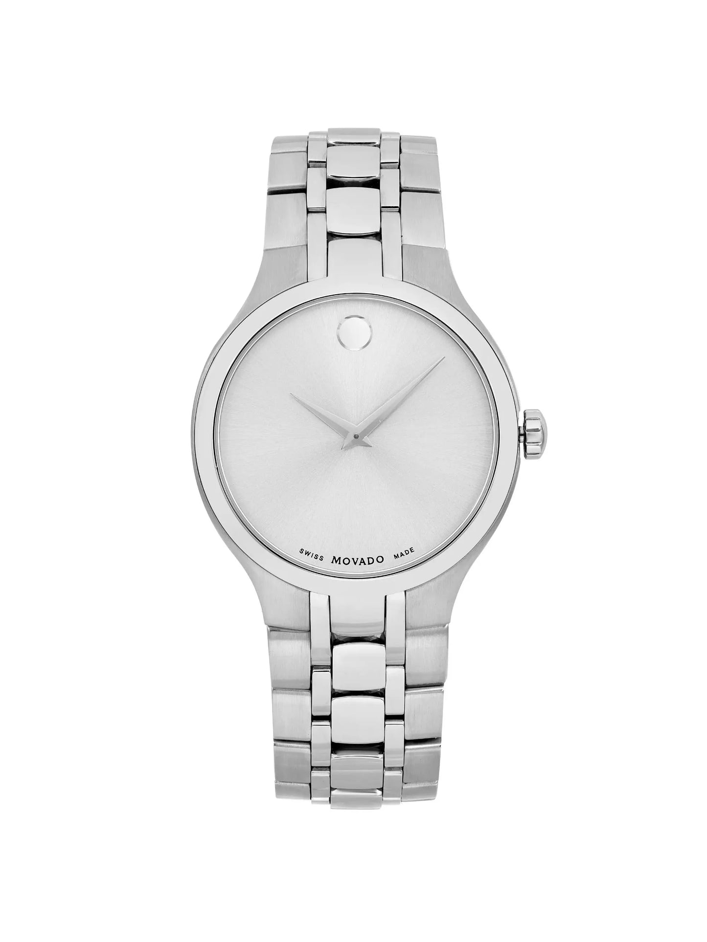 0606450 Museum Men Quartz Movado Silver Watch Dial 40mm Steel