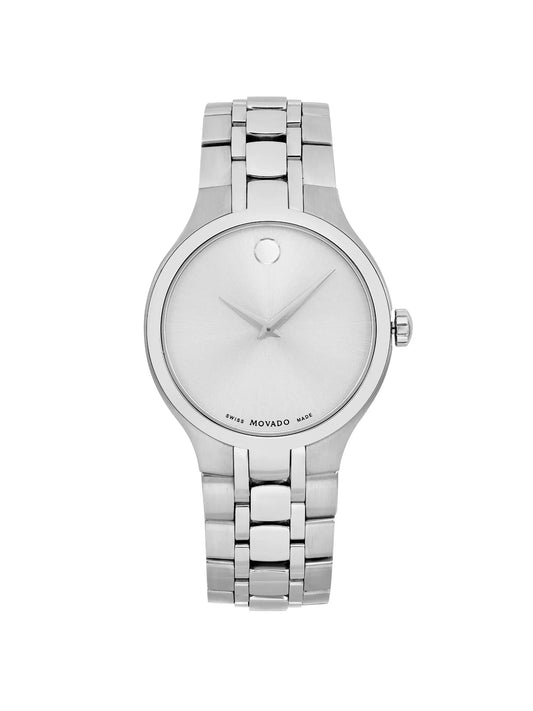 0606450 Museum Men Quartz Movado Silver Watch Dial 40mm Steel