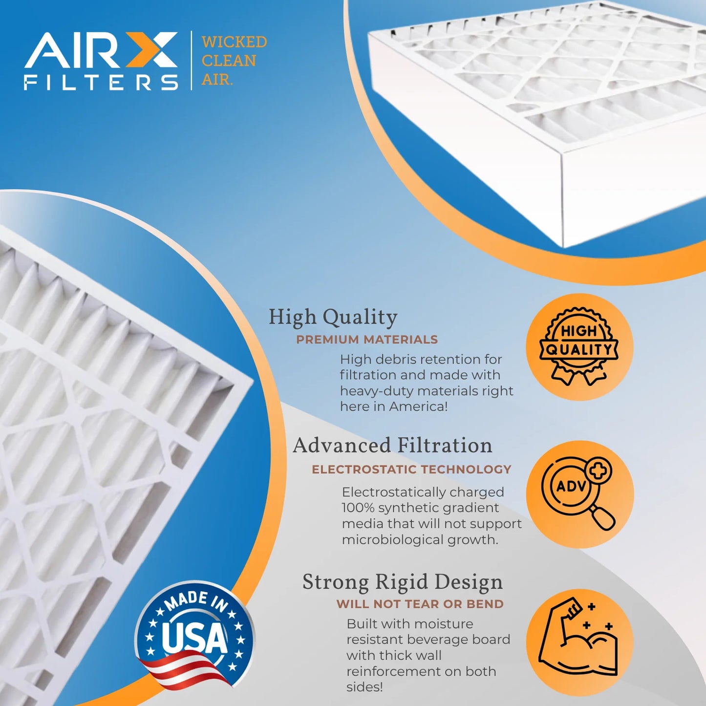 1 FILTERS Premium AIRX MPR with Air FPR Comparable Filter Honeywell Filter 20x25x5 USA Filter MPR FC100A1037 CLEAN 11 1000, 20x25x5 by Made 7 1200 Single & to MERV AIR. Compatible Furnace WICKED