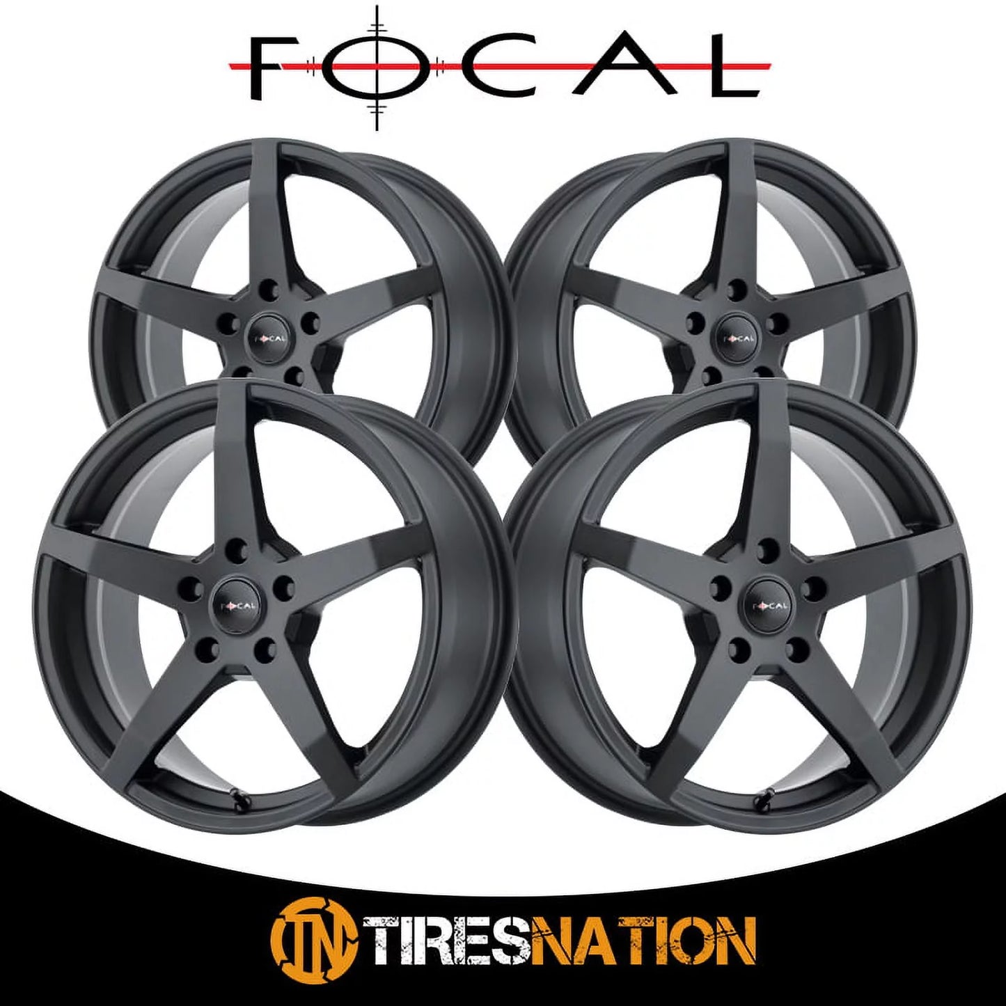 17" Black/Machined 17x8 Focal +35mm Inch Wheel F-55 455U Rim 5x120