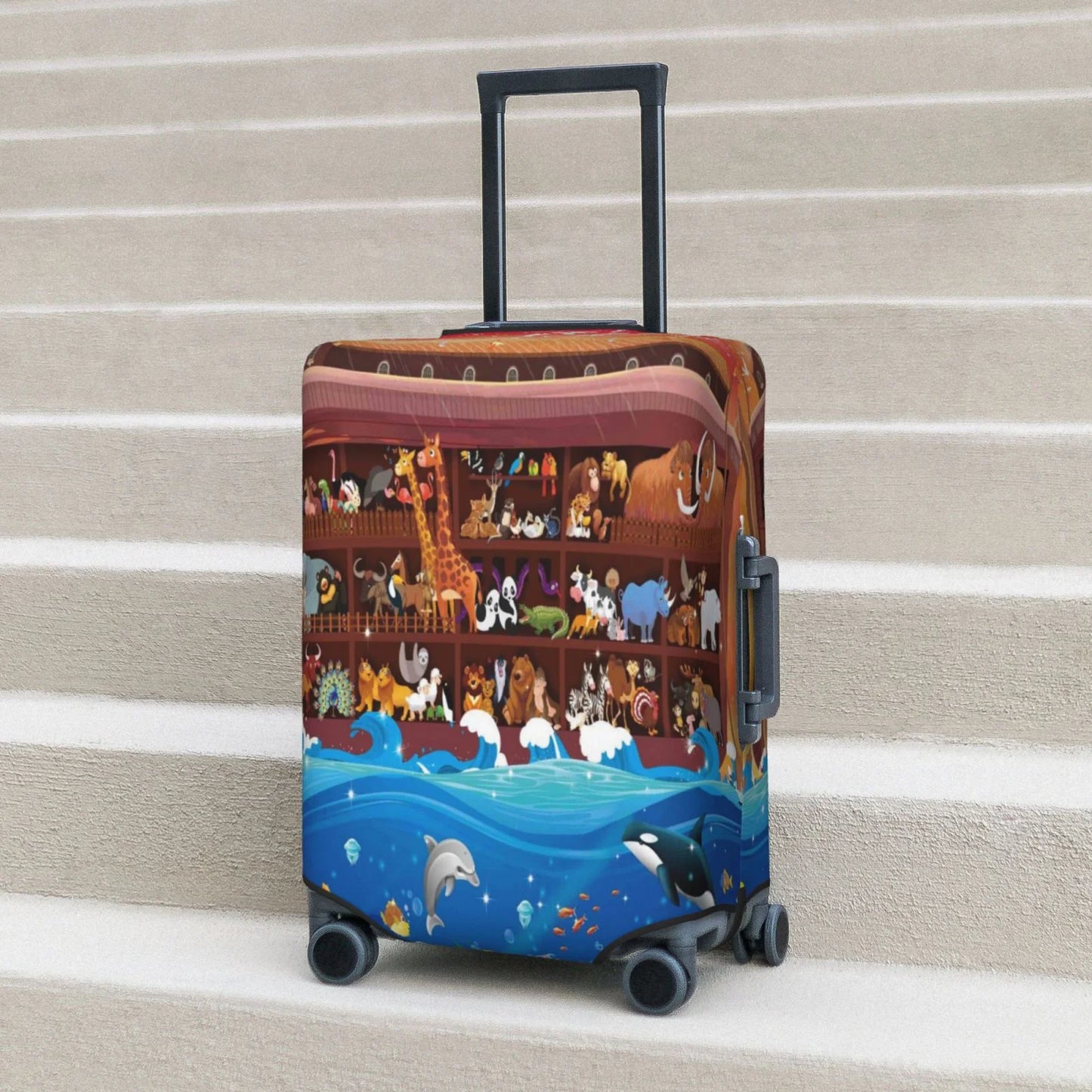 18-32 - Washable Luggage Print Cover Fashion Junzan Fits Animals Luggage Ark2 Protector Noah'S On Suitcase Inch