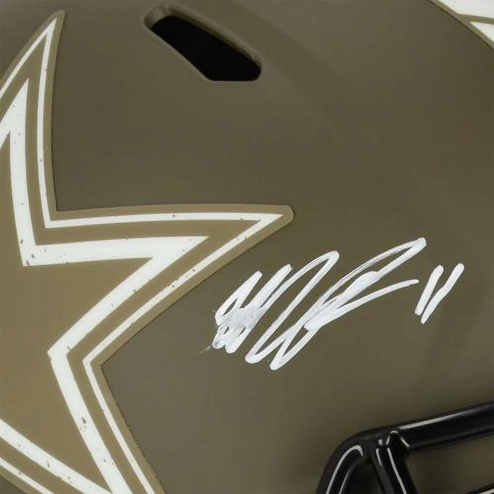 - Parsons Certified Autographed Replica Authentic To Service Helmet 2022 Cowboys Dallas Micah Fanatics Salute Speed Riddell