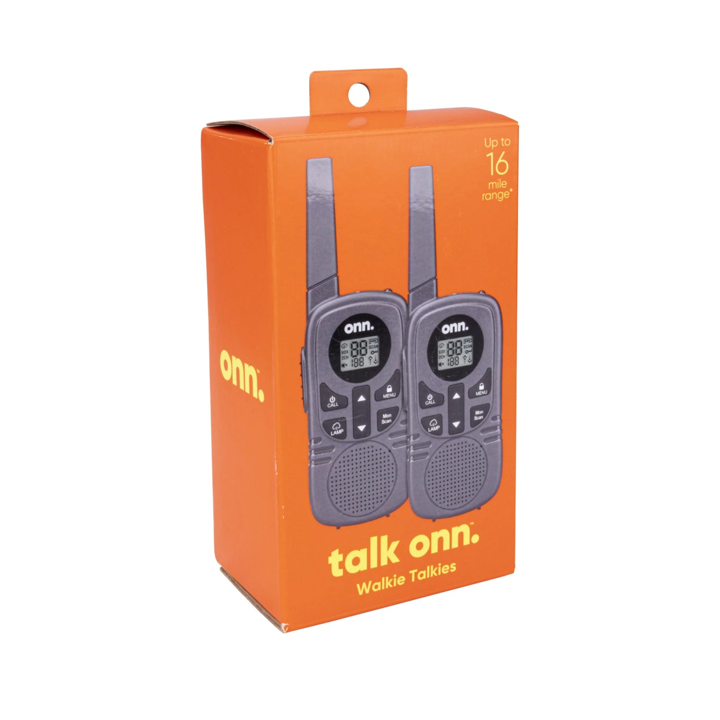 16 Miles Two LED Way pack 2 Radios, privacy 121 Light, Walkie Onn. Channels Talkies with