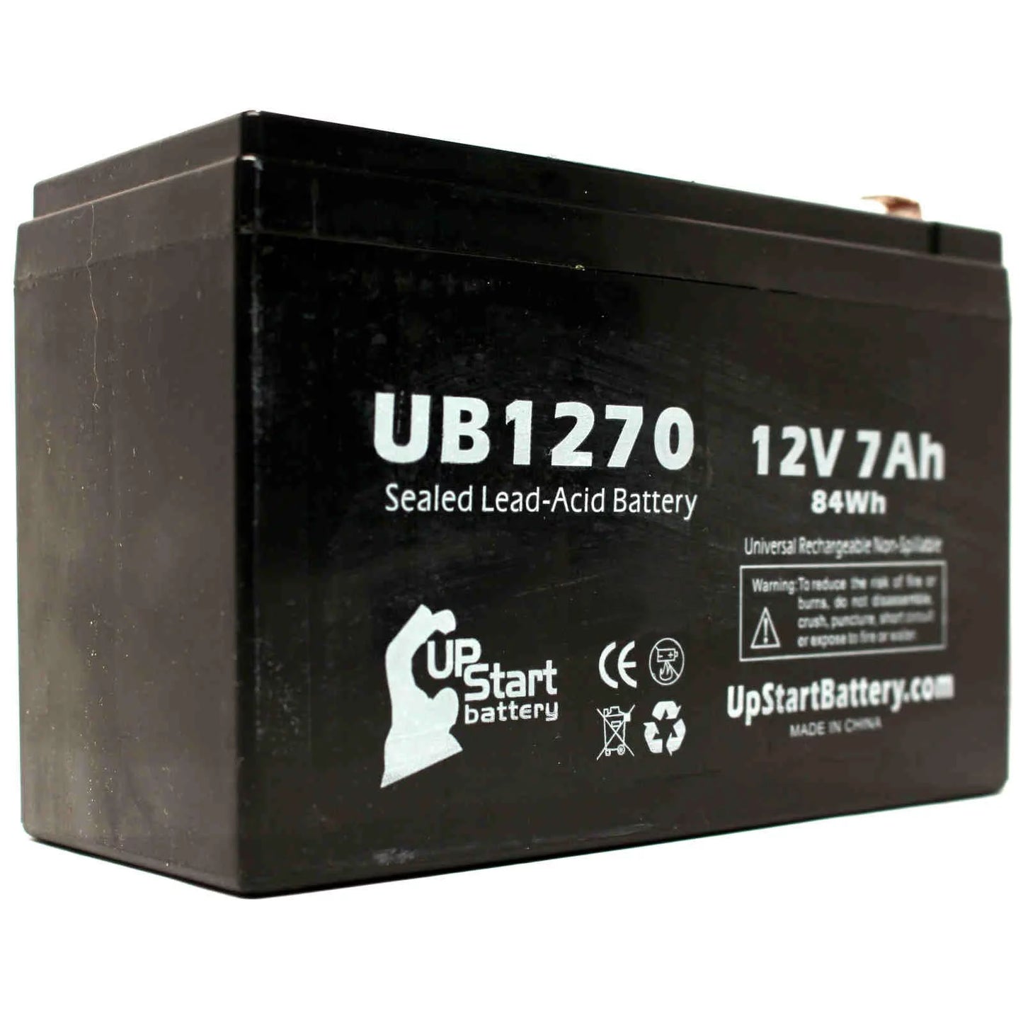 - Battery UB1270 Sealed 2x Replacement Acid Terminal F1 Battery AGM, to Universal Upsonic SLA) - Adapters (12V, F2 F1 Includes Terminal, Compatible Pack PCM140VR 7000mAh, Lead 4 7Ah, -