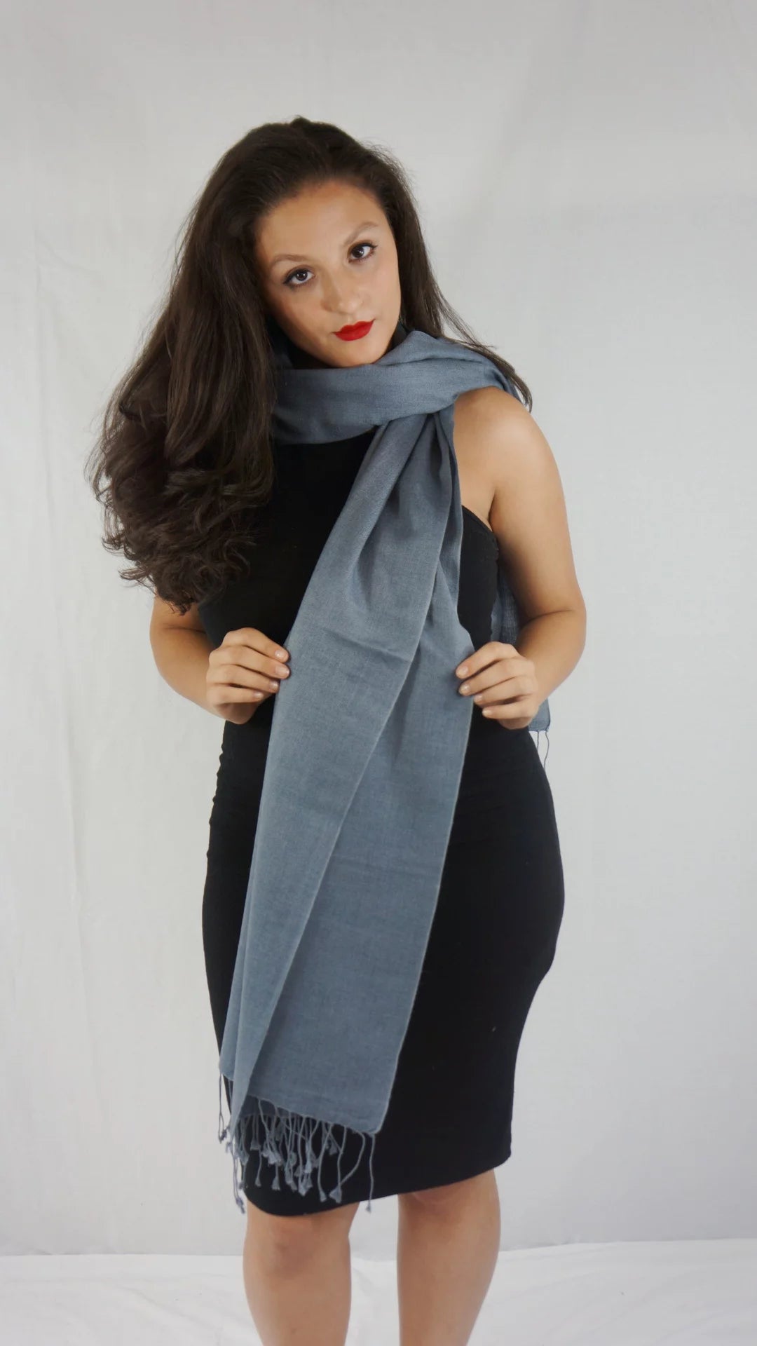 (Slate Shawl/Cashmere Grey Scarf/Wool/Silk Regular Shawl/Shawls/Scarf/Scarves/Wrap/Stole/Muffler/Cape/Ruana/Blanket/Throw/Pashmina Shawl)