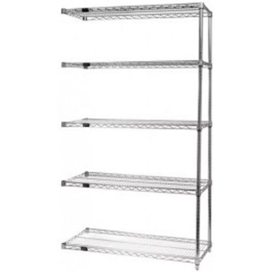 - Add-On Shelving x x Unit 54 14 5-Shelf 74 Steel Stainless in. Wire