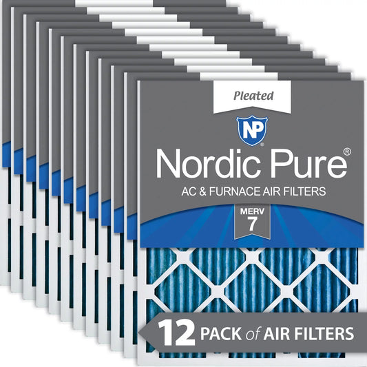 12 Filters Pleated 7 MERV (13_1/2x24_1/2) Pack Air 14x25x1