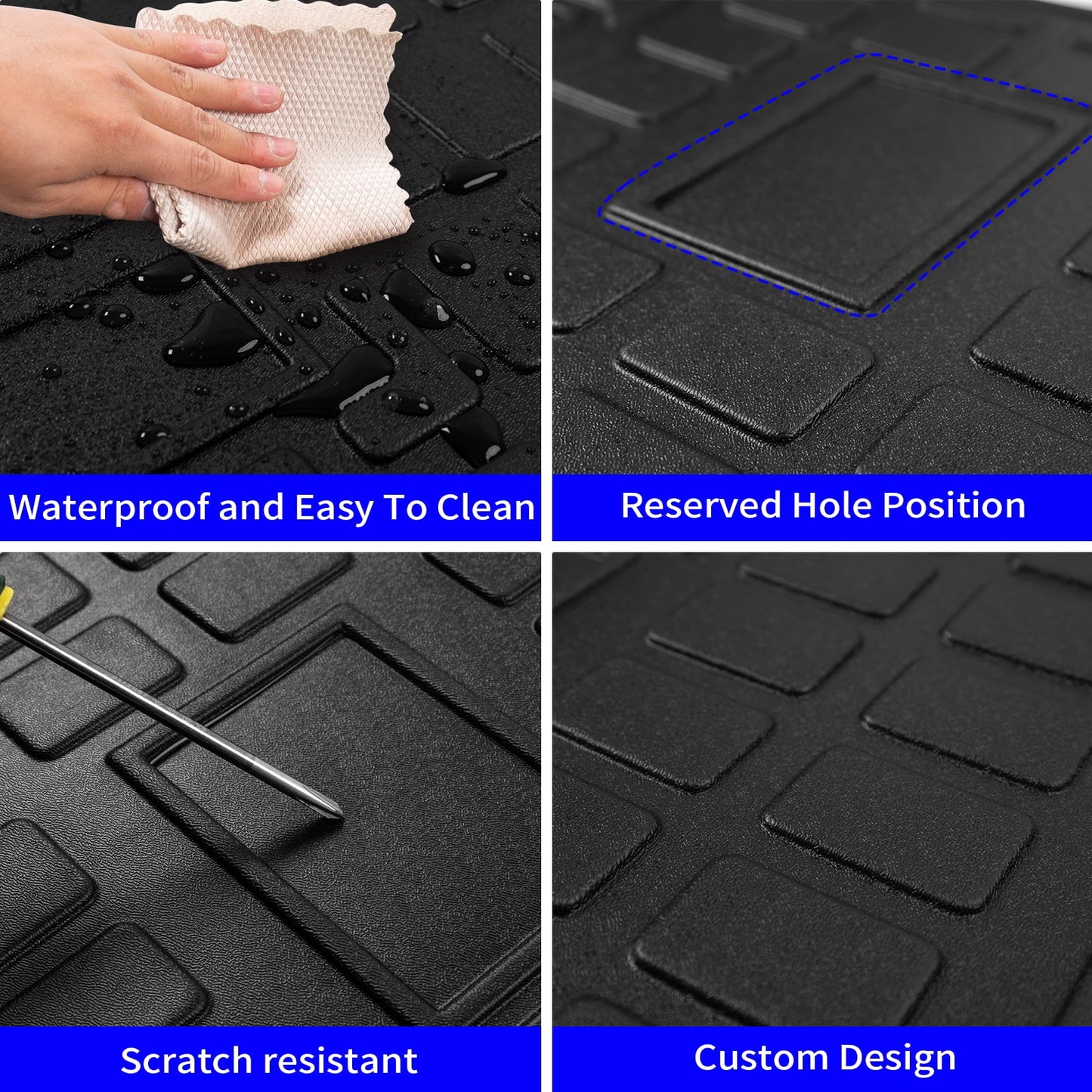 (3rd Row 2013-2023 Mats) Liner Mat Trunk Mat+Floor Seats Cargo Mats+Trunk 4Runner Backrest Fit 7 Toyota