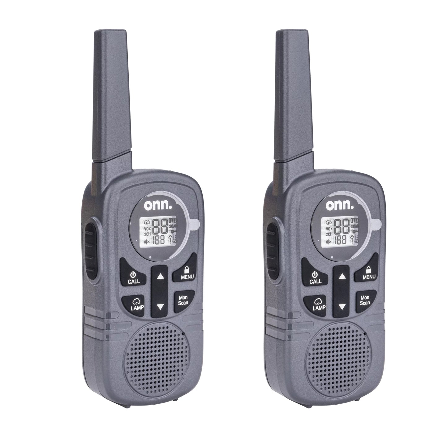 16 Miles Two LED Way pack 2 Radios, privacy 121 Light, Walkie Onn. Channels Talkies with