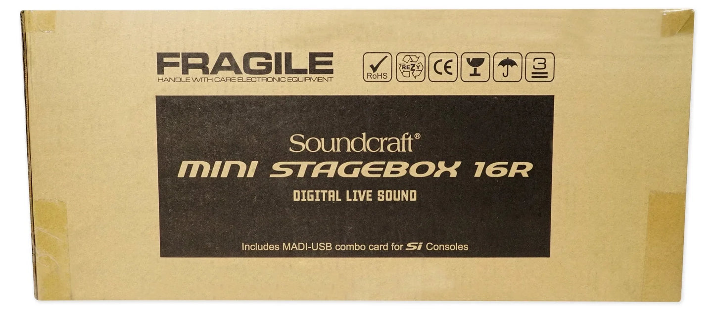 16x8+Mackie MSB16R 8-Ch. 16R Soundcraft Stagebox Mixer+Samson Mini Headphones