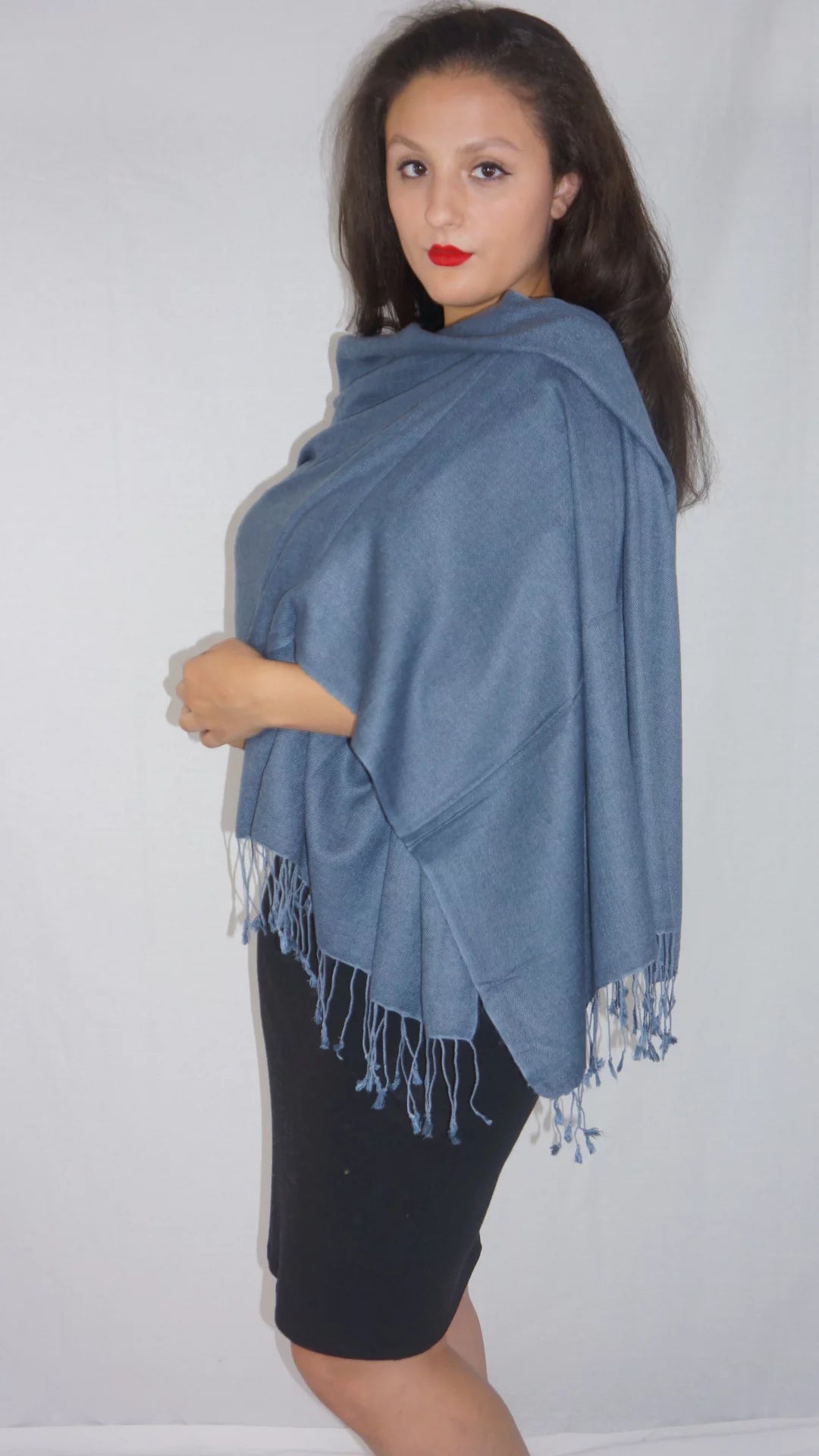 (Slate Shawl/Cashmere Grey Scarf/Wool/Silk Regular Shawl/Shawls/Scarf/Scarves/Wrap/Stole/Muffler/Cape/Ruana/Blanket/Throw/Pashmina Shawl)