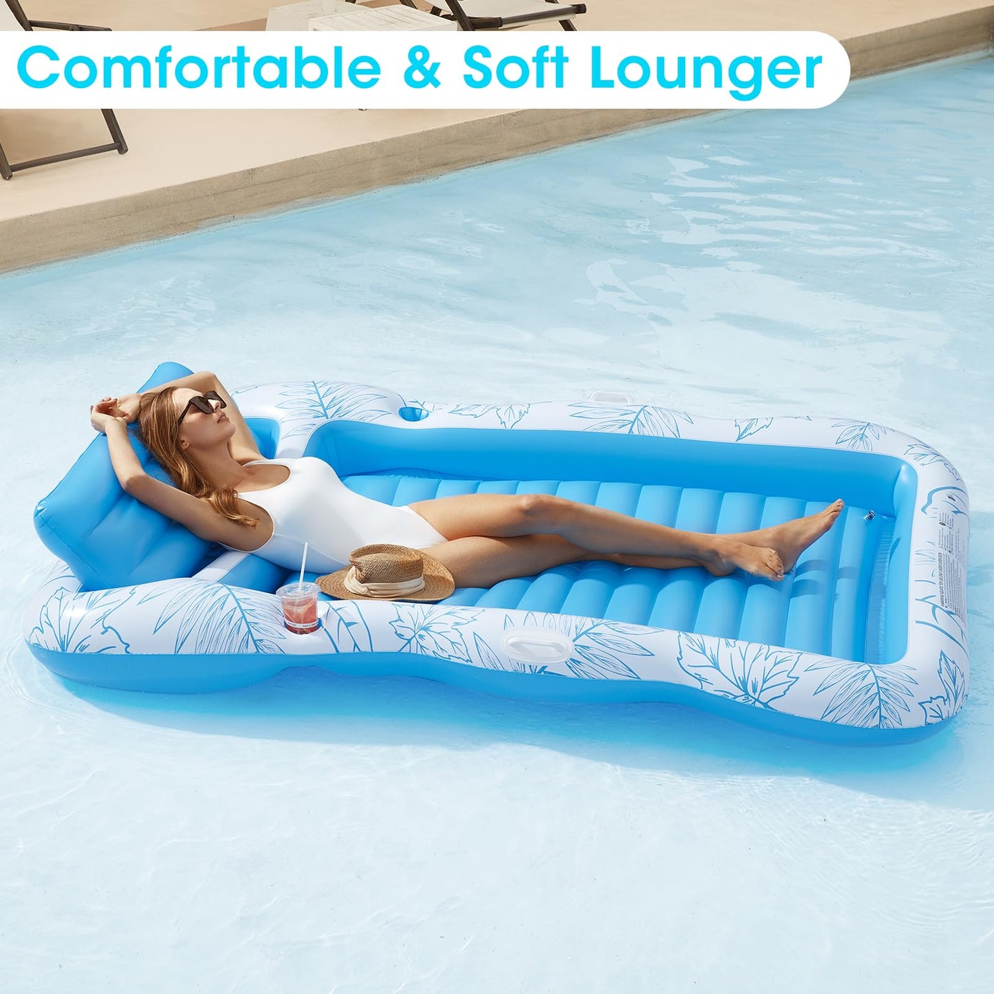 -4 for Water Sunbathing Kids Floatie Ball Pit Tub Blow Kiddie Pool Raft Pool in L Mat Tan Pool Inflatable Lounge Bed 1 Tanning Tanning Sun Float Pool Up Filled Pad Adult Lounger Toys