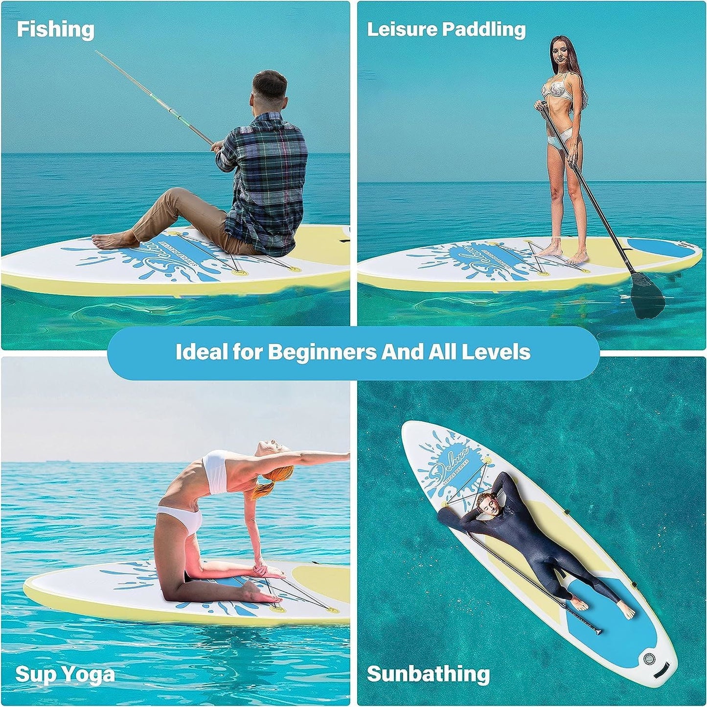 - - Stand and paddle Deluxe 27.55 balance Discover board ultimate kit on Paddle Up water! Inflatable Pink stability - 1 the Board