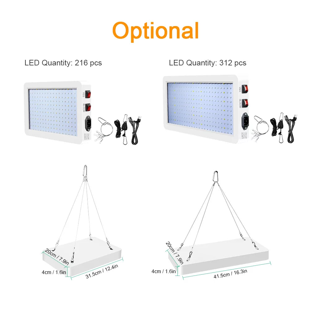 - Veg/Bloom 312 with Growing 2000W Seedlings, Plant Grow Flowers, IP65 Full Spectrum for Indoor Ideal Light Greenhouse Switch, Lamp LED with Waterproof, LEDs