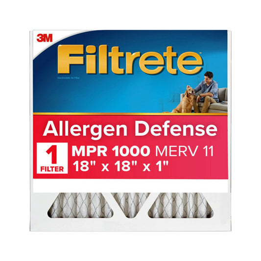 1 Air Filter Filter, Allergen 1000 Filtrete MERV MPR Defense, 18x18x1 11,