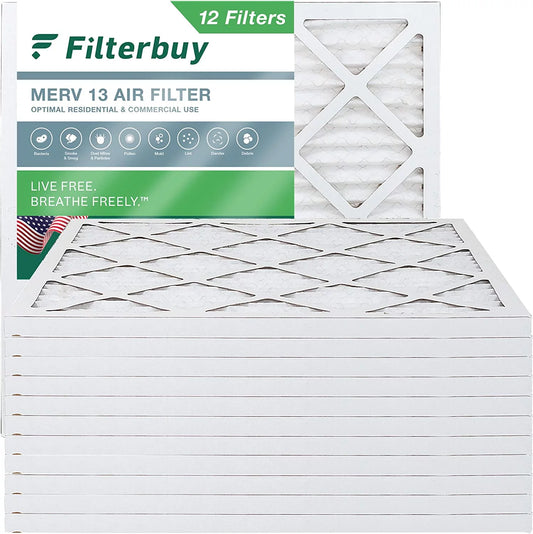 (12-Pack) AC Filters MERV HVAC Pleated Furnace Filterbuy 12x12x1 Air 13