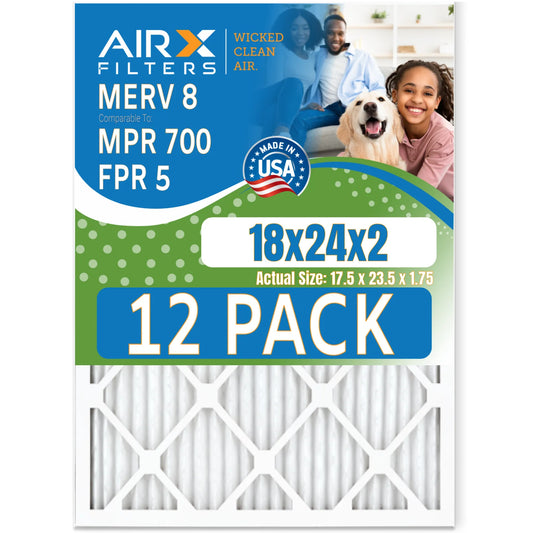 18x24x2 AIRX & Air Comparable FPR Furnace Rating, MPR FILTERS CLEAN - 5 8 of USA MERV in Filters to 12 700 WICKED AIR. by Made Filter Pack