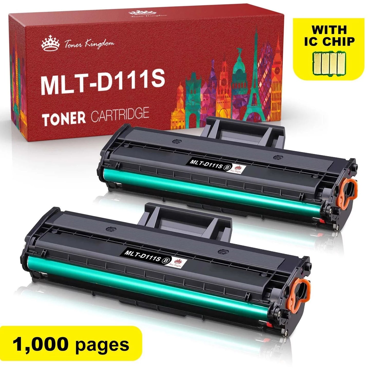 111L 2-Pack M2024 Printer (Black) Xpress M2070FW M2026W 111S D111S Cartridge MLT-D111S 111S SLM2020W MLT-D111S MLT111S Compatible Samsung M2022W for Toner