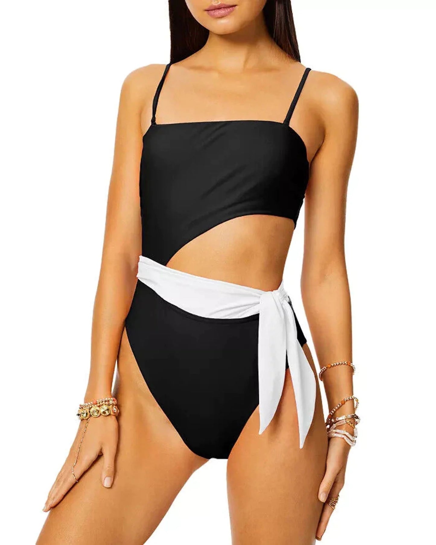 1-PC Brook Swimsuit Colorblock Cutout Ramy Gigi Side