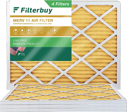 16x21.5x1 Filterbuy HVAC AC 11 Furnace (4-Pack) Pleated Air MERV Filters