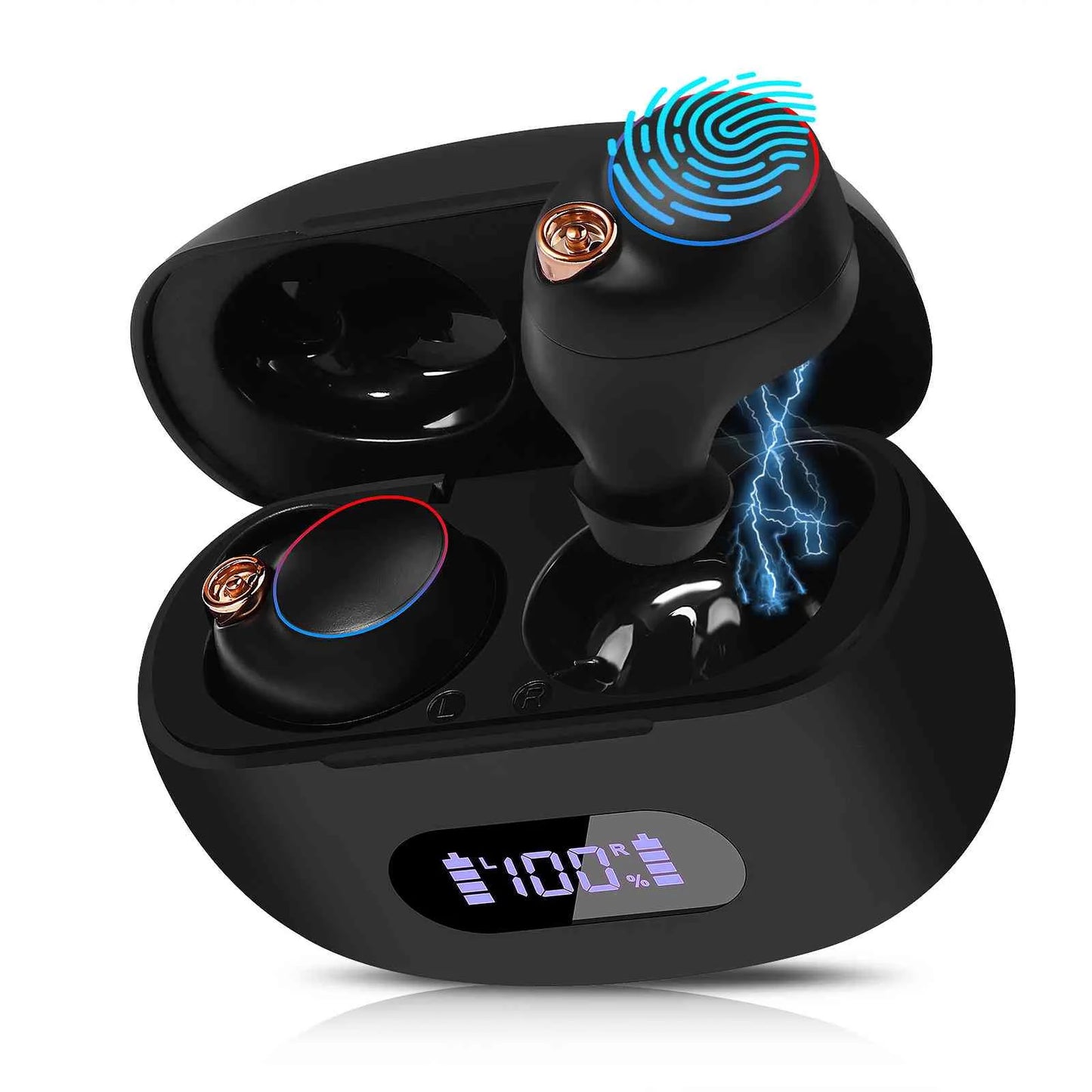 + S88 UrbanX Resistance, Connect, Dual with Bluetooth Doogee True Balanced, Wireless Bass Connection, Black, Charging Compatible 5.2 Plus IPX5 Case, Water Bluetooth Earbuds Boost