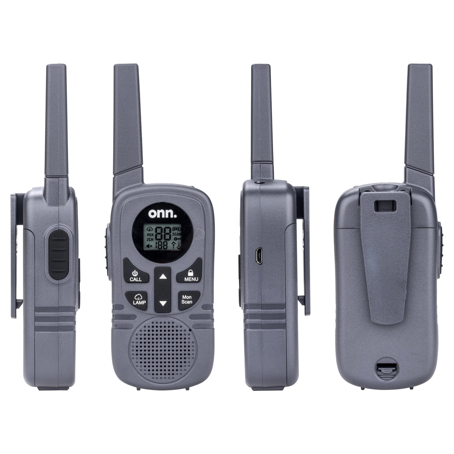 16 Miles Two LED Way pack 2 Radios, privacy 121 Light, Walkie Onn. Channels Talkies with