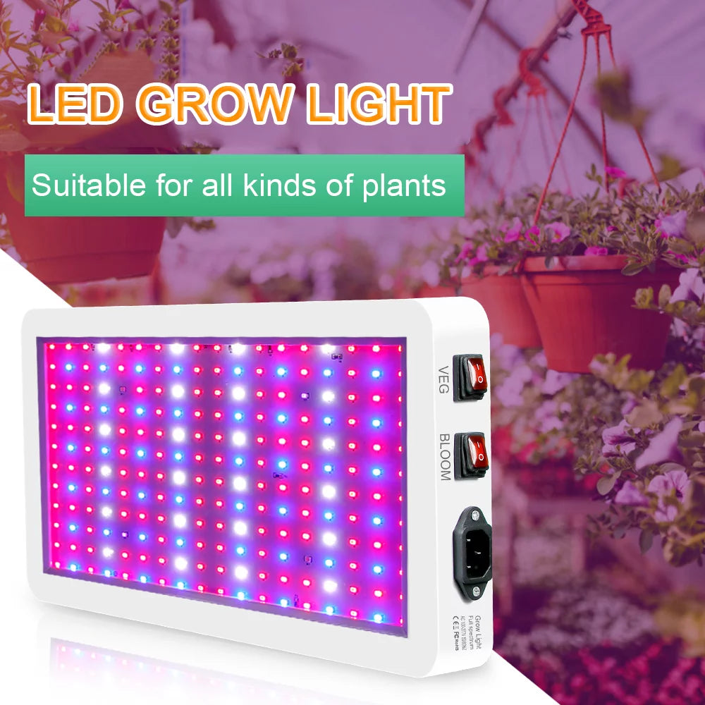 - Veg/Bloom 312 with Growing 2000W Seedlings, Plant Grow Flowers, IP65 Full Spectrum for Indoor Ideal Light Greenhouse Switch, Lamp LED with Waterproof, LEDs