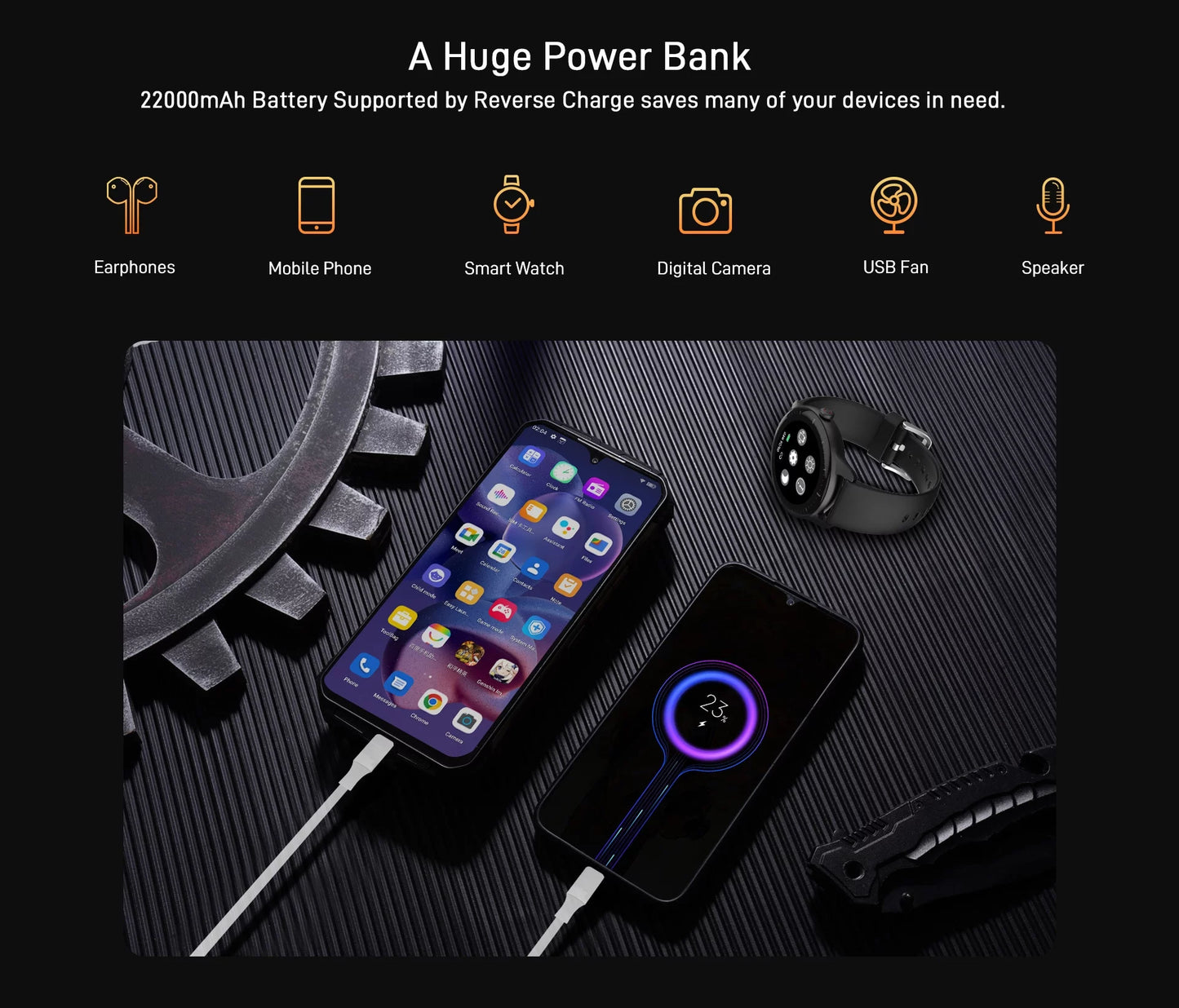 12 120Hz Smartphone, 22000mAh 5G 6.58" Android Phones, MAX DOOGEE Unlocked 20GB+256GB Rugged V