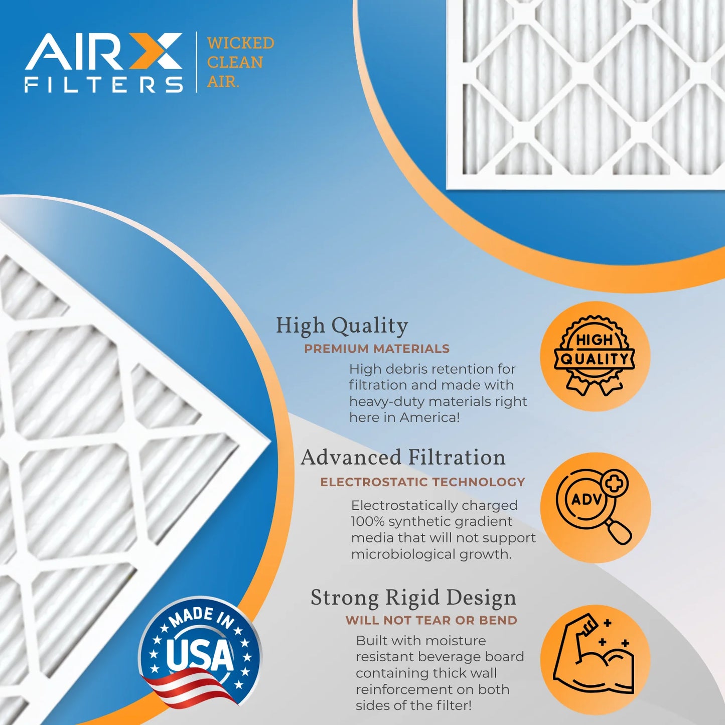 18x24x2 AIRX & Air Comparable FPR Furnace Rating, MPR FILTERS CLEAN - 5 8 of USA MERV in Filters to 12 700 WICKED AIR. by Made Filter Pack