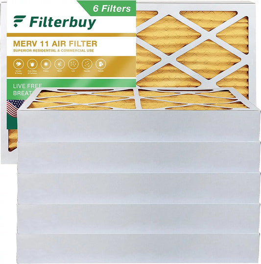 10x25x4 Pleated Filters (6-Pack) HVAC MERV Air Furnace 11 AC Filterbuy