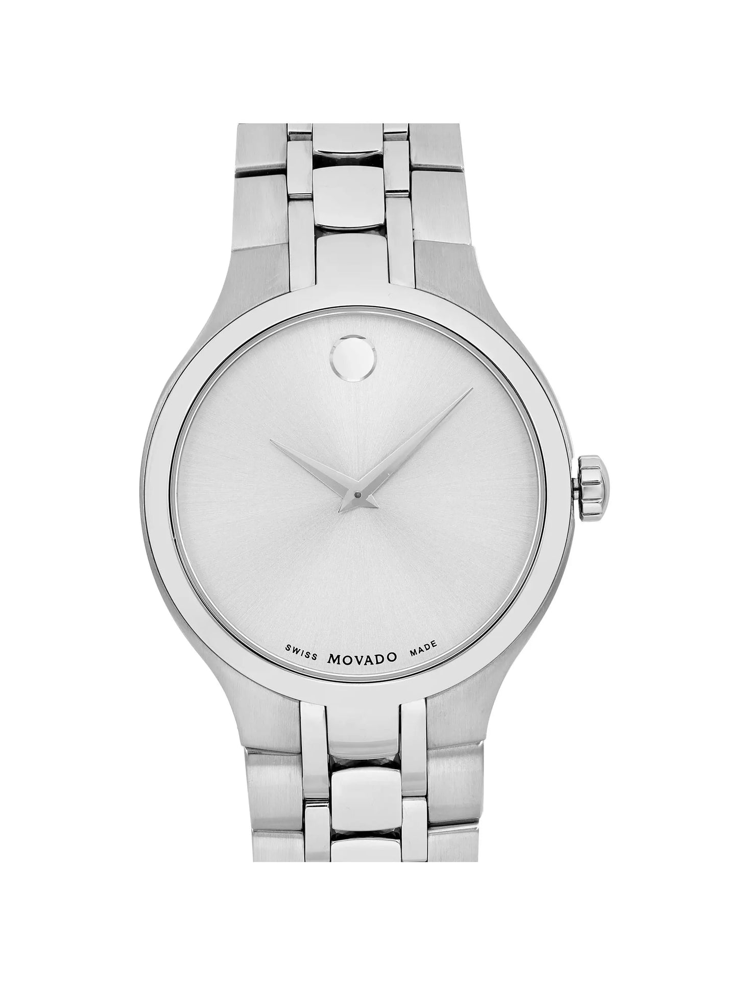 0606450 Museum Men Quartz Movado Silver Watch Dial 40mm Steel