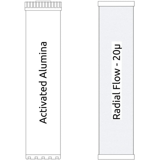 & Filter Stage Big Activated Radial Carbon Kit 2 with Blue Flow Alumina 20-inch