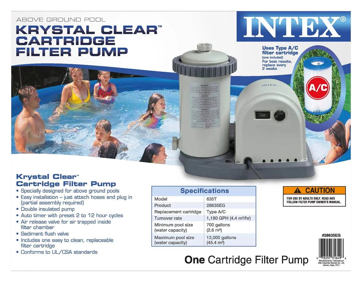 1500 Filter Intex & Pump Maintenance Swimming Intex GPH with Pool Timer Kit Pool