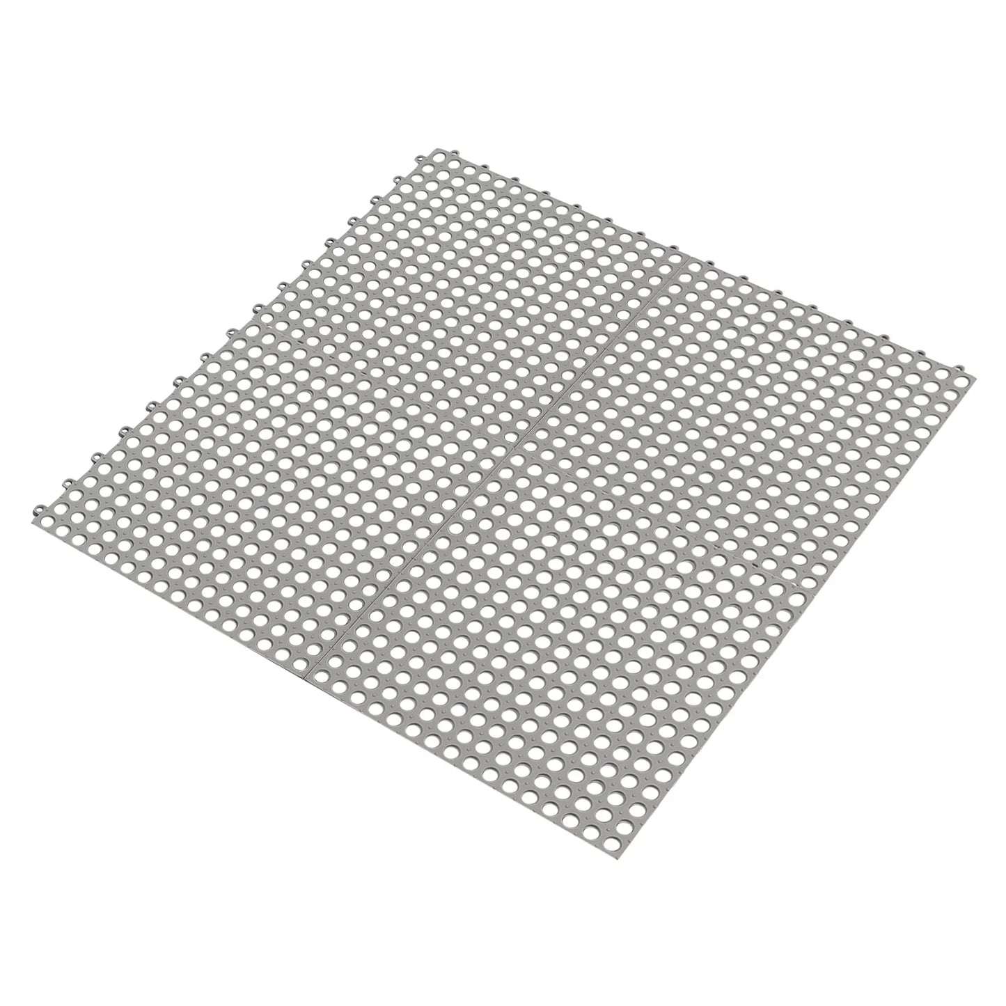 11.8*11.8" Pool Shower Interlocking Gray 24PCs Nonslip Holes Mat,Soft with Drainage Mat for PVC Bathroom, Floor Bath Kitchen,