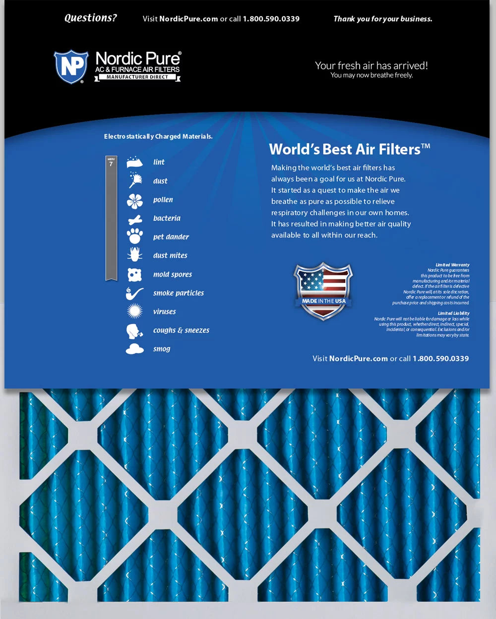 12 Filters Pleated 7 MERV (13_1/2x24_1/2) Pack Air 14x25x1